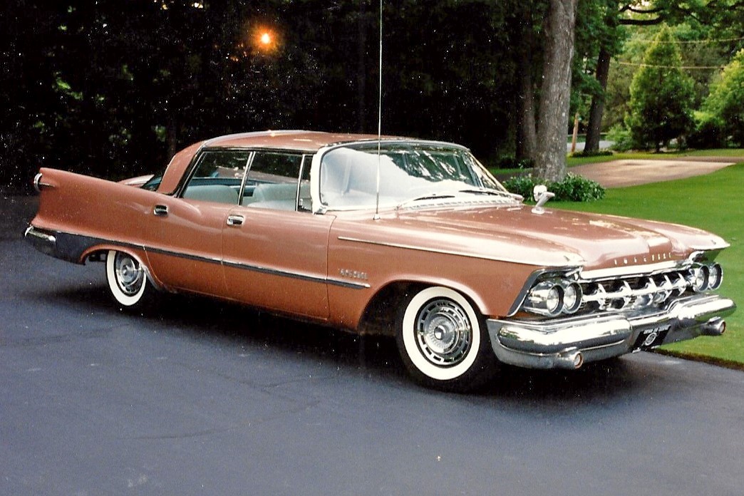 1959 Chrysler Imperial 4-door hardtop owned by Joe in the early 1990s. Very unusual color.