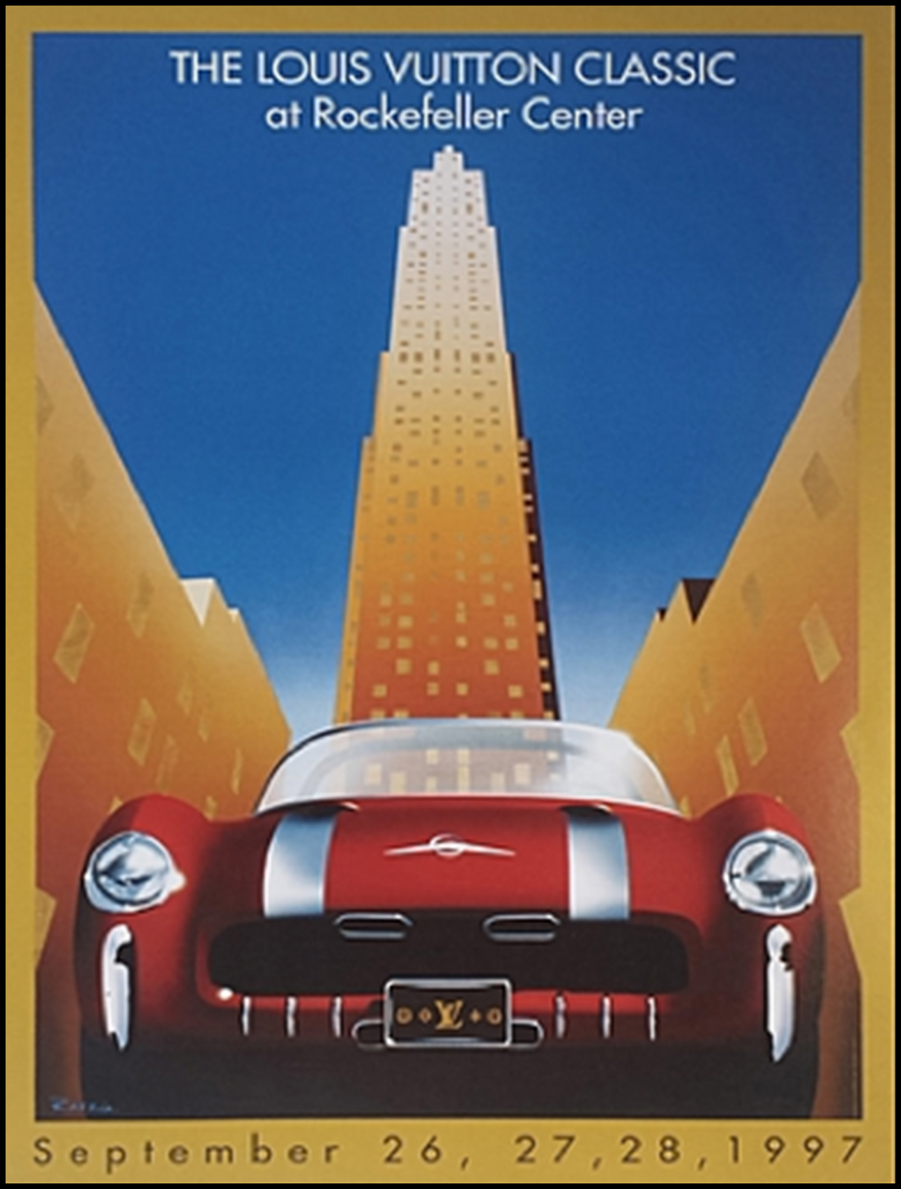 Poster of The Louis Vuitton Classic featuring the 1954 Pontiac Bonneville Special from the Bortz Auto Collection.